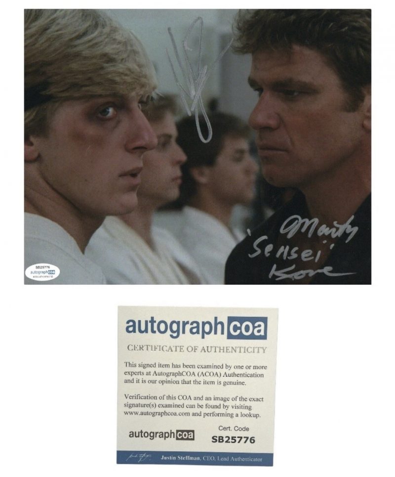 William Zabka & Martin kove - double signed - 10x8 - cobra Kai - ACOA