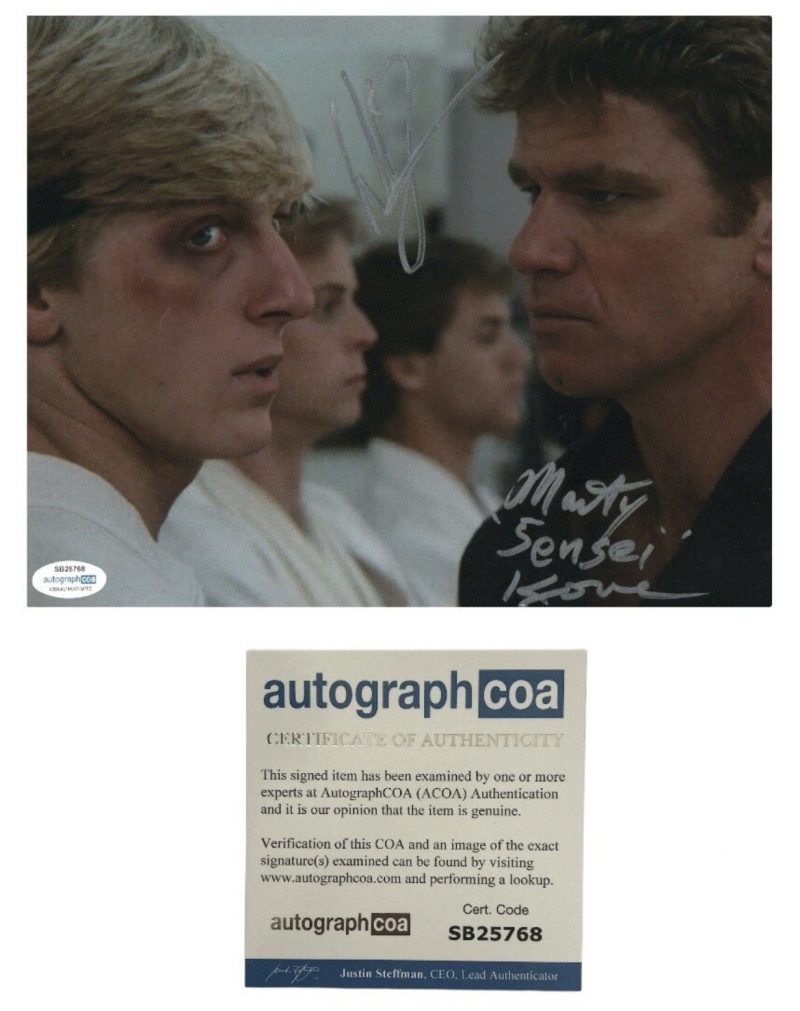William Zabka & Martin kove - double signed - 10x8 - cobra Kai - ACOA