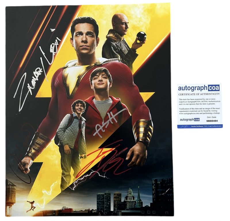 Shazam - 11x14 - signed by 4 cast - ACOA